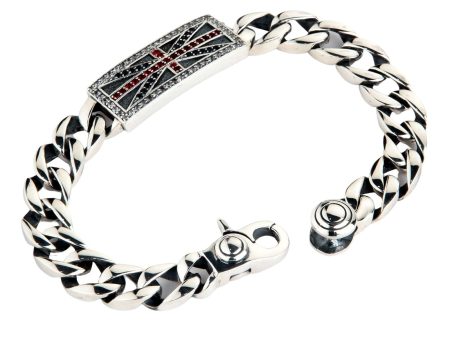 Gemstones ID 925 Sterling Silver Men s Bracelet Cheap