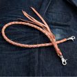 Light Tan Braided Genuine Cowhide Leather Wallet Chain Sale