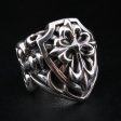 Large Cross Sterling Silver Men s Biker Ring Cheap