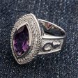 Sterling Silver Pastoral s Staff Amethyst Women s Bishop Ring Sale