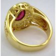 14K Yellow Gold Christian Ruby Men s Bishop Ring For Discount