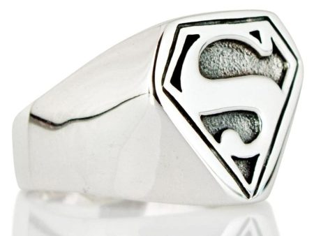 Superman Sterling Silver Men s Ring For Discount