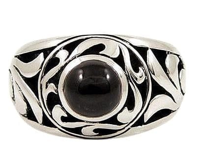 Tribal Black Onyx Sterling Silver Mens Ring Cheap