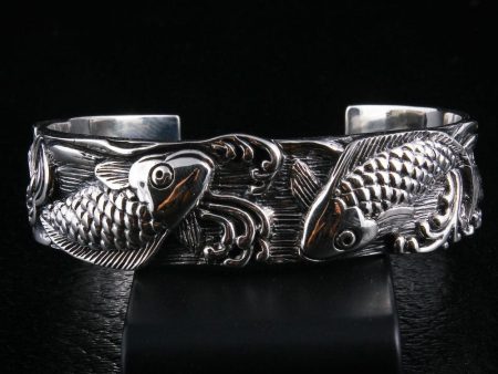 Japanese Koi Sterling Silver Cuff Bracelet Cheap