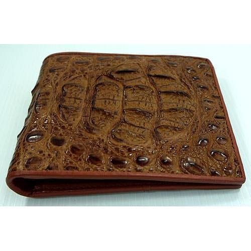 Big Head Cognac Crocodile Mens Wallet Online Sale