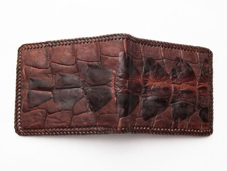 Dark Brown Hardcore Crocodile Tail Wallet Discount