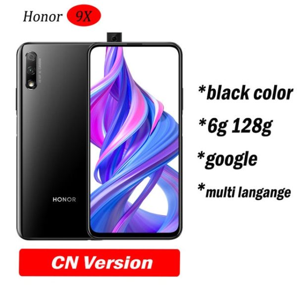 Honor 9x Smart Phone 6.59 inch Lifting Full Screen 48MP Dual Cameras 4000mAh GPU Turbo Mobile Phone Discount