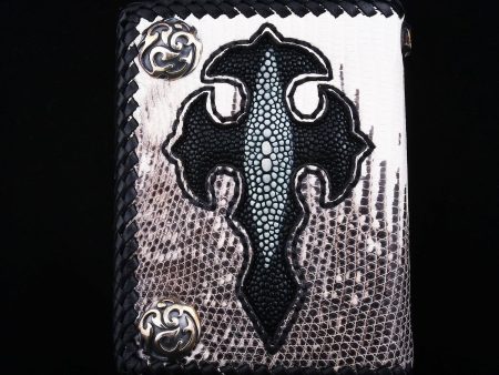 Cross Lizard Leather Chain Wallet Cheap