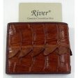 Cognac Crocodile Tail Skin Mens Wallet Online Hot Sale