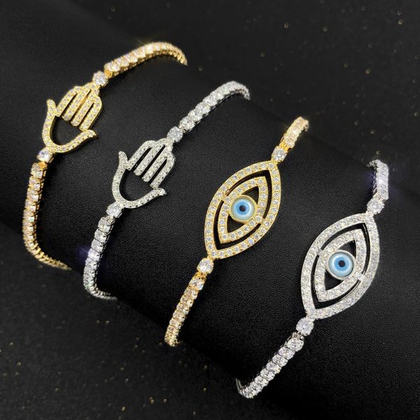 Hamsa and Evil Eye Adjustable Stainless Steel Bracelets | Protection & Spiritual Style Sale