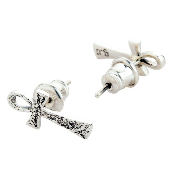 Ankh Sterling Silver Stud Earrings For Cheap