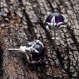 Amethyst Claw Sterling Silver Gothic Stud Earrings on Sale