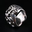 Large Cross Sterling Silver Men s Biker Ring Cheap