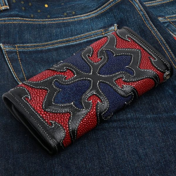 Stingray Leather Tribal Rider Tattoos Biker Chain Wallet Online now