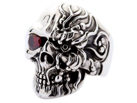 Terminator Cyborg Sterling Silver Skull Ring For Discount