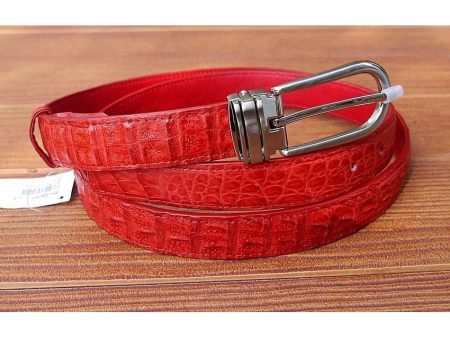 Red Crocodile Leather Womens Belt Discount