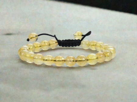 Citrine Adjustable Rope Bracelet | Real Stone for Abundance & Positivity on Sale