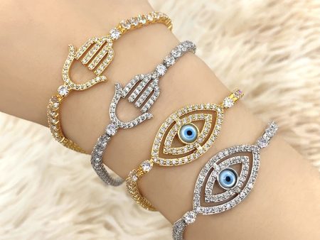 Hamsa and Evil Eye Adjustable Stainless Steel Bracelets | Protection & Spiritual Style Sale