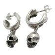 Dangle Punk Skull Sterling Silver Earrings Supply