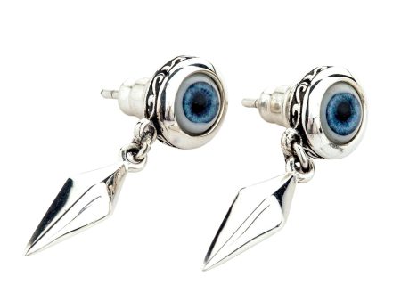 Sterling Silver Evil Eye Fang Stud Earrings Hot on Sale