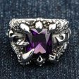 Amethyst Blade Eagle Claw 925 Sterling Silver Gothic Ring Sale