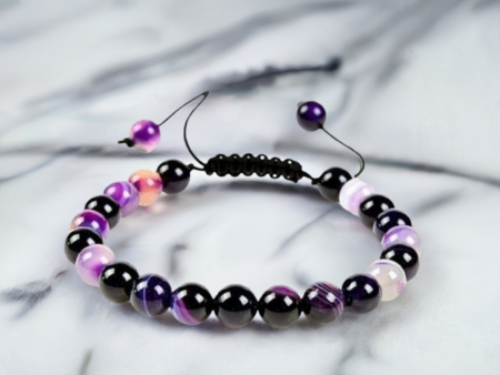 Purple Agate Adjustable Rope Bracelet | Balance, Strength & Spiritual Connection Cheap