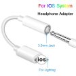 For IOS Syetem Headphone Adaptador For iPhone 7 8 X AUX Audio Adapter for Lightning To 3.5mm Adapters Headphone Jack Cable Fashion