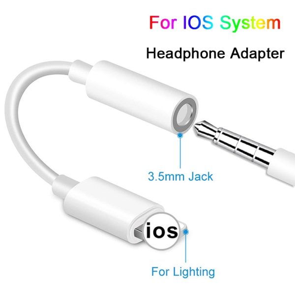 For IOS Syetem Headphone Adaptador For iPhone 7 8 X AUX Audio Adapter for Lightning To 3.5mm Adapters Headphone Jack Cable Fashion