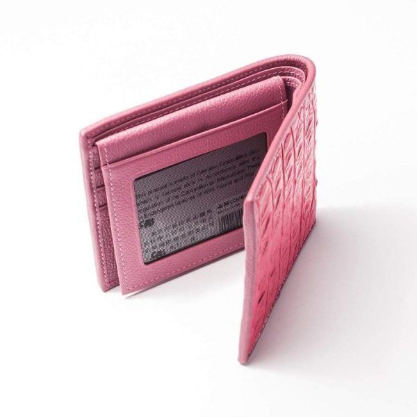 Berry Pink Real Crocodile Wallet Online Hot Sale