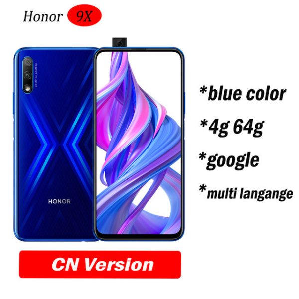 Honor 9x Smart Phone 6.59 inch Lifting Full Screen 48MP Dual Cameras 4000mAh GPU Turbo Mobile Phone Discount