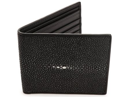 Genuine Black Polished Stingray Leather Wallet Online Hot Sale