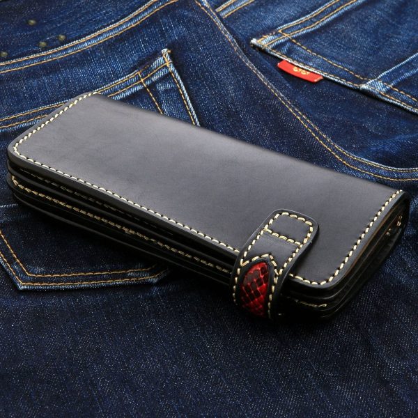 Tribal Star Red Snake Skin Biker Wallet Online