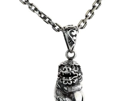 Japanese Guardian Lion-Dog Komainu Sterling Silver Pendant Online Hot Sale