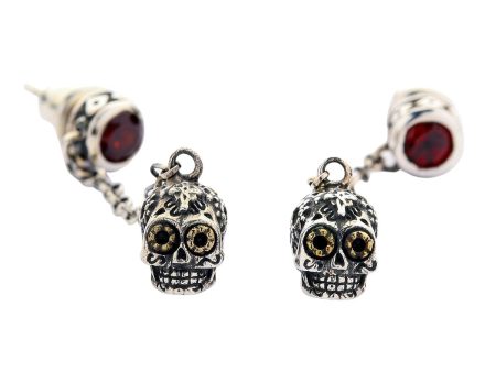 Mexican Sugar Skull Sterling Silver Earrings Online