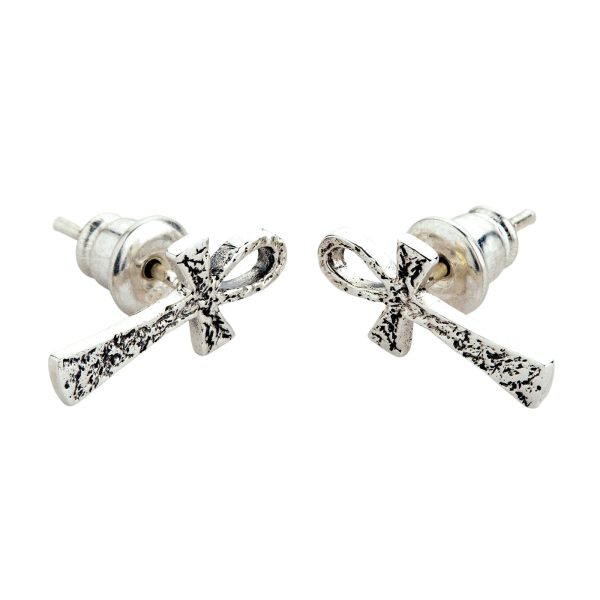 Ankh Sterling Silver Stud Earrings For Cheap