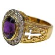 14K Yellow Gold Amethyst Bishop Ring Online now