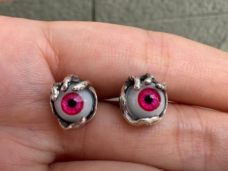 Red Evil Eye Sterling Silver Stud Earrings Cheap