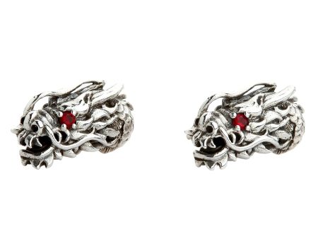 Sterling Silver Dragon Head Stud Earrings on Sale