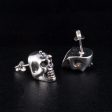 Big Skull Sterling Silver Biker Stud Earrings Cheap