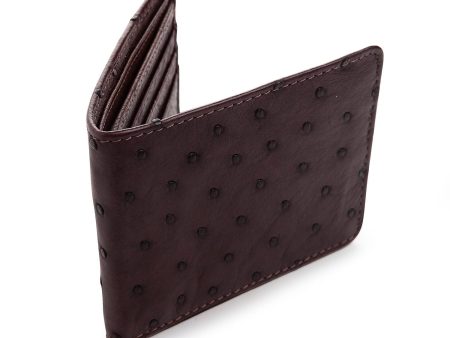 Dark Brown Ostrich Mens Wallet For Discount