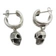 Dangle Punk Skull Sterling Silver Earrings Supply