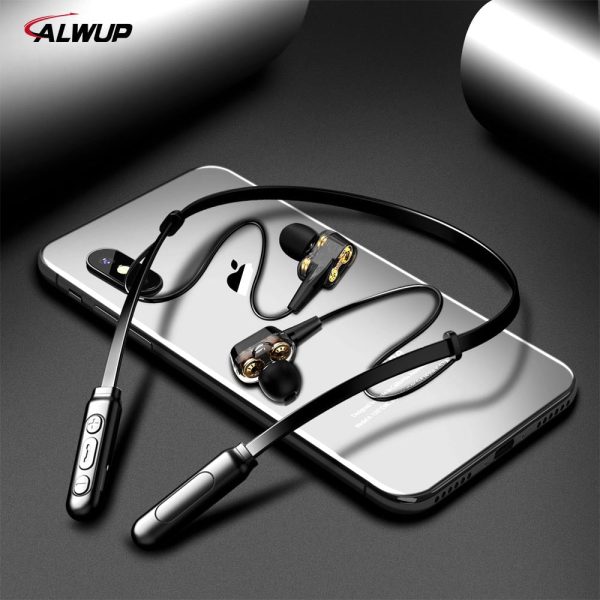 ALWUP G01 Bluetooth Earphone Wireless Headphones Four Unit Drive Double Dynamic Hybrid Deep Bass Earphone for Phone with mic 5.0 Supply