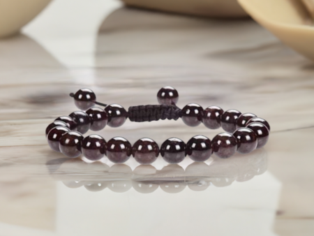 Red Garnet Adjustable Rope Bracelet | Real Stone for Passion & Energy Sale