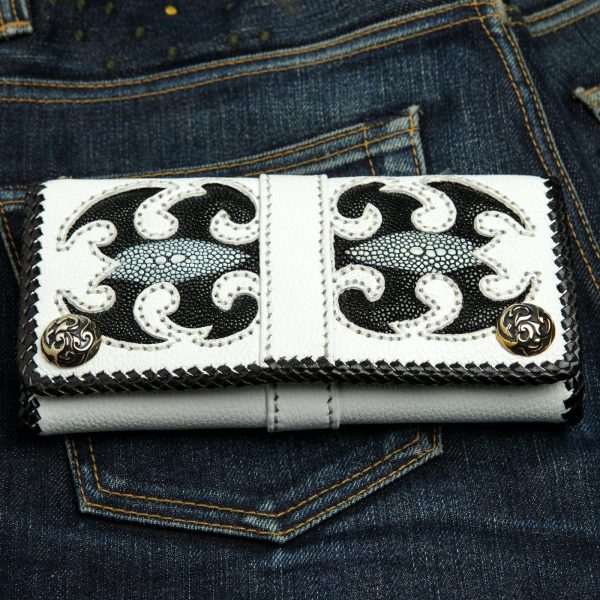 Stingray Leather Scorpion Carved Biker Wallet Online