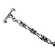 Iron Cross Sterling Silver Mens Biker Chain Bracelet Fashion