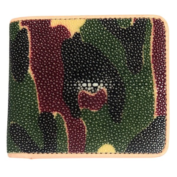 Camouflage Genuine Stingray Leather Wallet Online Hot Sale