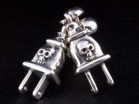 Plug Sterling Silver Skull Earrings For Cheap