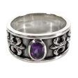 Amethyst Sterling Silver Men s Band Ring Online Hot Sale