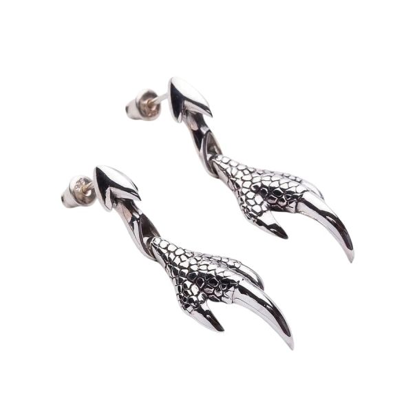 Dragon Claw 925 Sterling Silver Gothic Earrings Supply