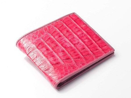 Berry Pink Real Crocodile Wallet Online Hot Sale